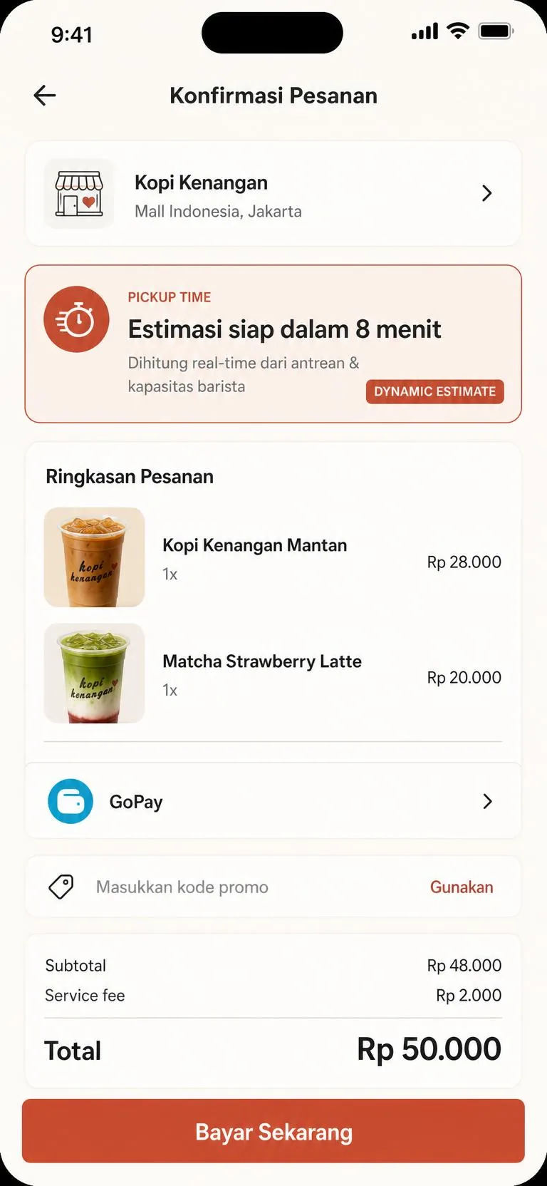 Kopi Kenangan, Dynamic checkout